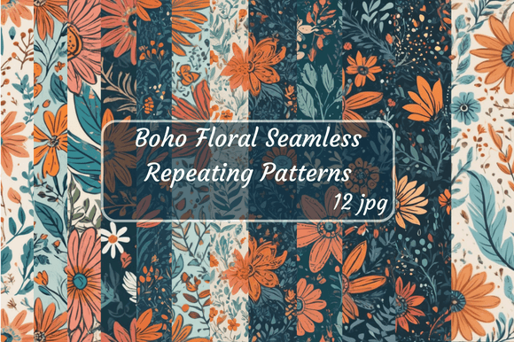 Download Boho Floral Seamless Repeating Patterns - Seamless repeating patterns Collection