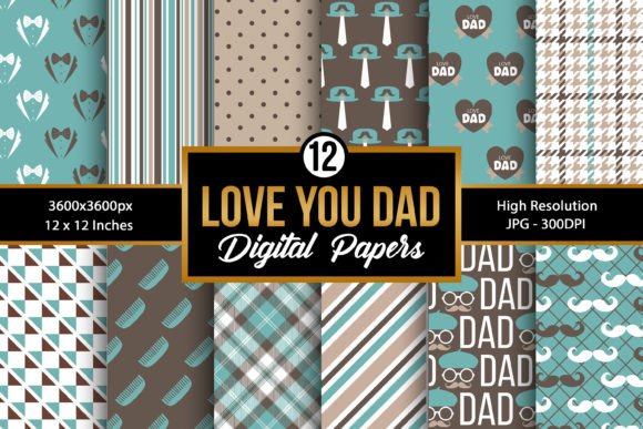 Download Father's Day Pattern, Dad Digital Papers - Father Collection