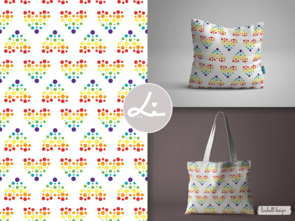 Download Seamless Pattern Hearts Colorful Dots - Colorful dots Collection