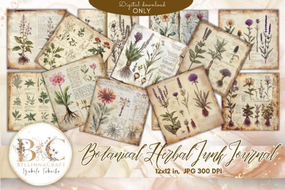Download Vintage Botanical Herbal Junk Journal - Herb Collection