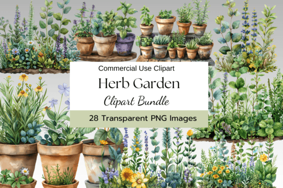 Download Herb Garden Watercolor Clipart - Premium Resources