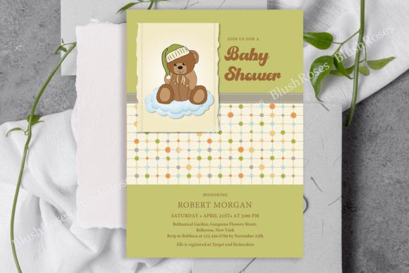 Download Cute Teddy Bear Colorful Dots Baby Invit - Colorful dots Collection