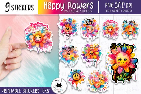 Download Cute Flowers Packaging Sticker Pack - Packaging Collection